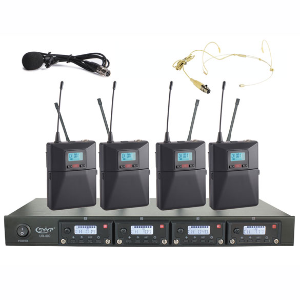 UR-400 无线一拖四头戴领夹麦克风